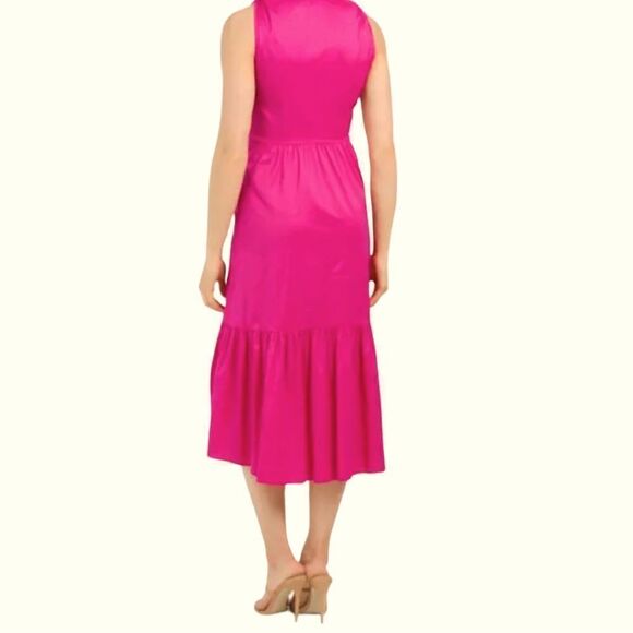 Shoshanna Hot Pink Button Down High Low Dress Size 6 - Picture 2 of 9